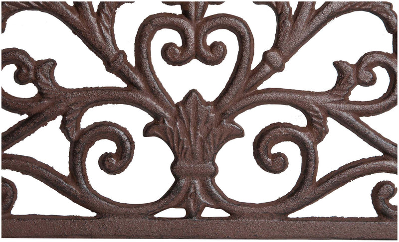 Biscottini Zerbino in ghisa finitura ruggine anticata L68,5xPR32xH1,5 cm mezzaluna