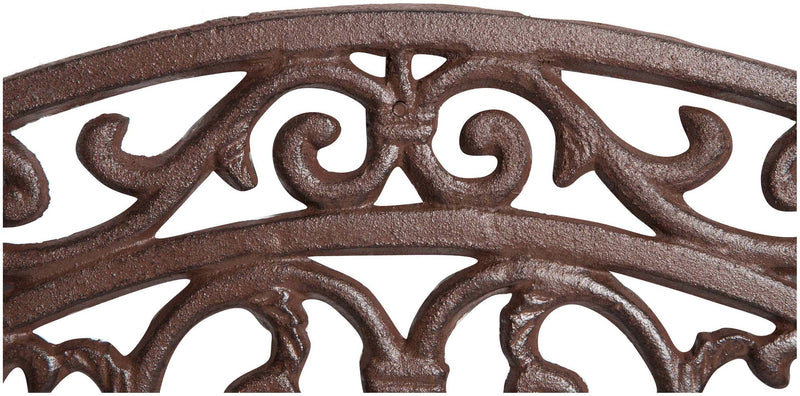 Biscottini Zerbino in ghisa finitura ruggine anticata L68,5xPR32xH1,5 cm mezzaluna