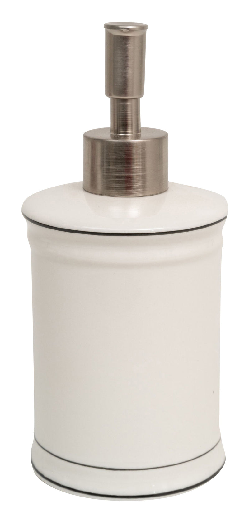 Biscottini Dispenser sapone liquido in porcellana bianca decorata "Powder Soap" L8,5xPR8,5xH18 cm