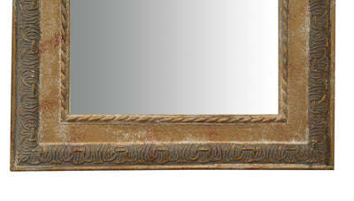 Biscottini Specchio Specchiera da parete e appendere verticale/orizzontale L35xPR2xH82 cm finitura argento anticato