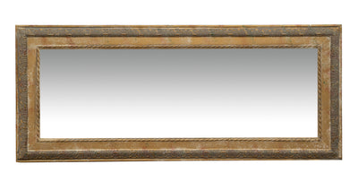 Biscottini Specchio Specchiera da parete e appendere verticale/orizzontale L35xPR2xH82 cm finitura argento anticato