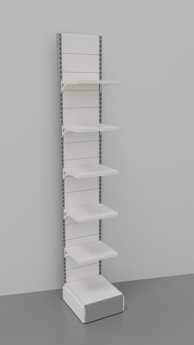 Arredo a negozio a parete scaffalatura metallica cm. 80x60x300h