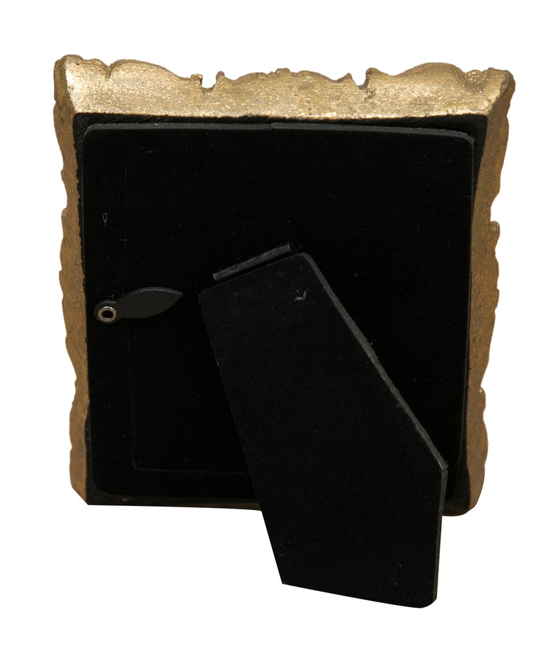 Biscottini PORTAFOTO DA APPOGGIO VERTICALE/ORIZZONTALE IN RESINA FINITURA ORO ANTICATA