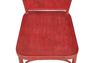 Biscottini Sedia sagomata "Bistro de Paris" in ferro finitura rosso anticata L43xPR48xH92 cm