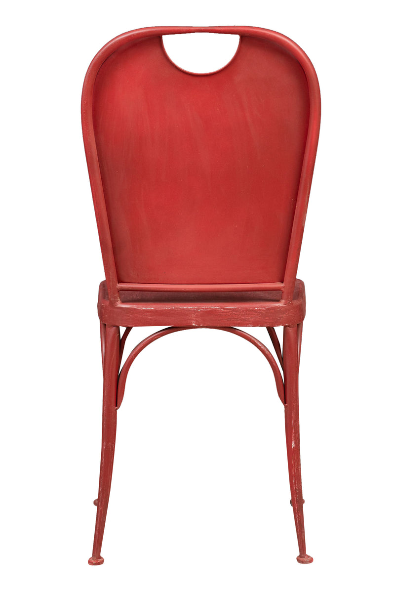 Biscottini Sedia sagomata "Bistro de Paris" in ferro finitura rosso anticata L43xPR48xH92 cm