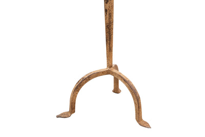 Biscottini Candeliere piantana in ferro battuto lavorato a mano finitura crema anticata L49XPR49XH94 cm