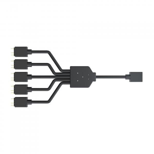 CM cavo splitter da 1 a 5 Addressable RGB- lunghezza 580 mm- per collegamento 3pin con 5 ventole ARGB