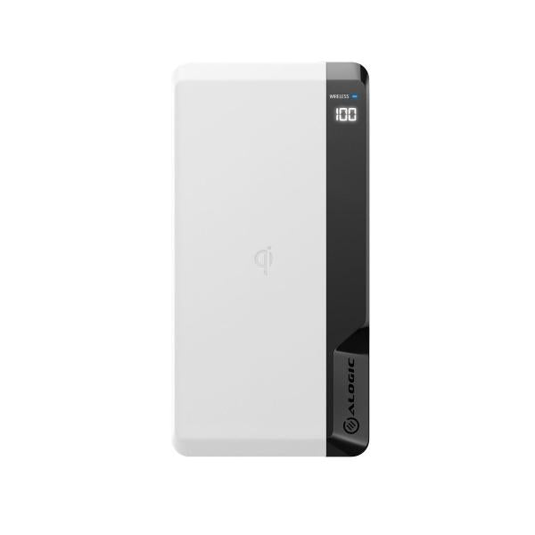 ALOGIC P10QC10P18-WH batteria portatile Polimeri di litio [LiPo] 10000 mAh Carica wireless Nero, Bianco (ALOGIC Ultimate tr?dl?s power bank - L)