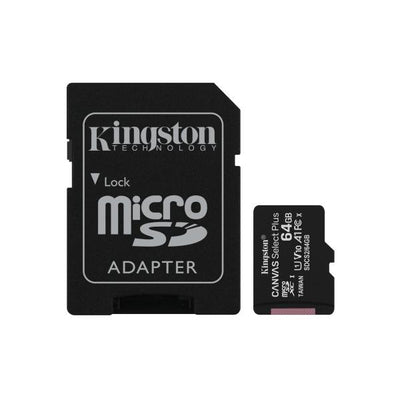 Memoria MicroSDXC 64 Gb Kingston Canvas Select Plus - Transflash 64 Gb - Class10 - Con Adattatore (SDCS/64GB)