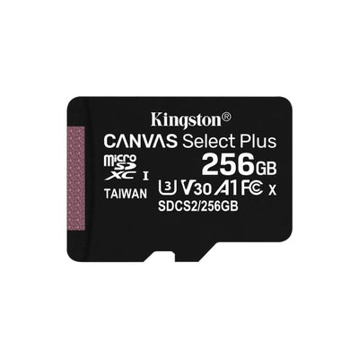 Memoria MicroSDXC 256 Gb Kingston Canvas Select Plus - Transflash 256 Gb - Class10 - Con Adattatore (SDCS2/256GB)