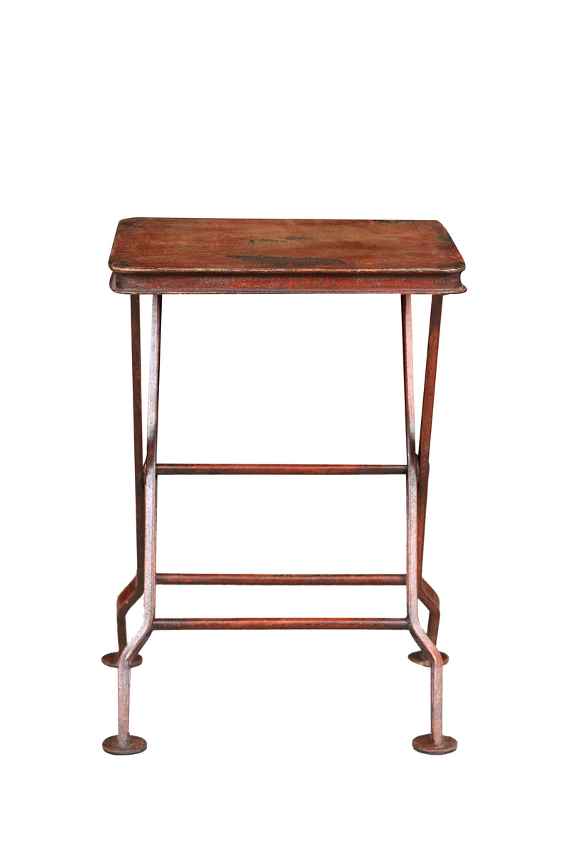 Biscottini Panchetto in ferro finitura rosso anticato L28XPR28XH40 cm dimensioni larghezza