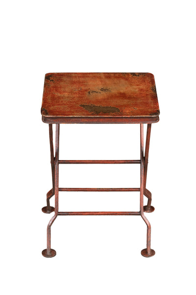 Biscottini Panchetto in ferro finitura rosso anticato L28XPR28XH40 cm dimensioni larghezza