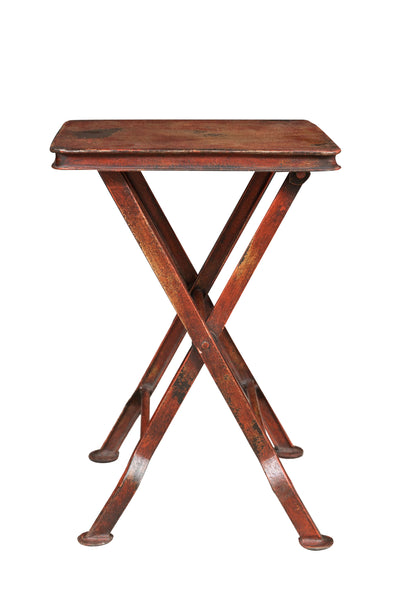 Biscottini Panchetto in ferro finitura rosso anticato L28XPR28XH40 cm dimensioni larghezza