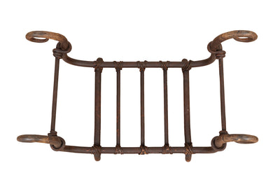 Biscottini Portalegna in ferro battuto lavorato a mano L60XPR30XH36 cm Comodo pratico