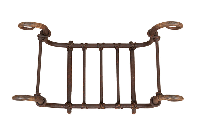 Biscottini Portalegna in ferro battuto lavorato a mano L60XPR30XH36 cm Comodo pratico