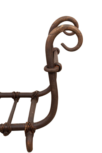 Biscottini Portalegna in ferro battuto lavorato a mano L60XPR30XH36 cm Comodo pratico