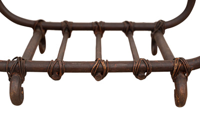 Biscottini Portalegna in ferro battuto lavorato a mano L60XPR30XH36 cm Comodo pratico