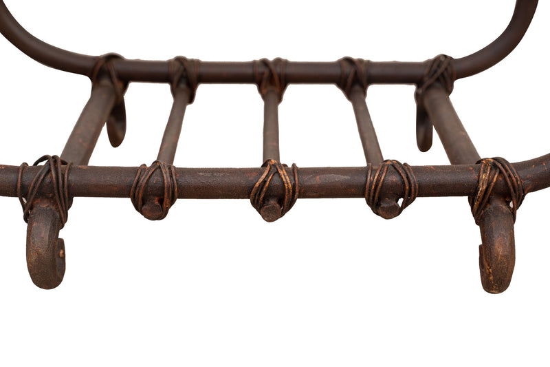 Biscottini Portalegna in ferro battuto lavorato a mano L60XPR30XH36 cm Comodo pratico