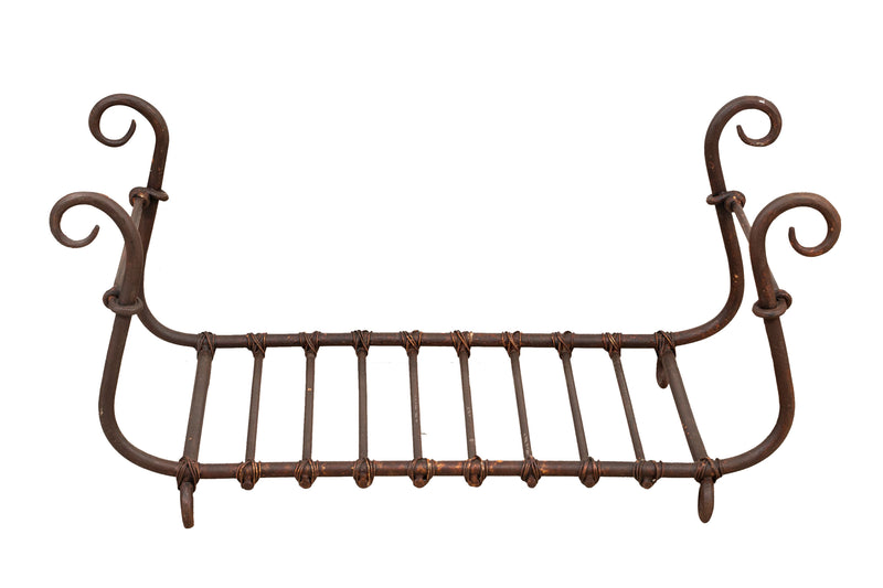 Biscottini Portalegna in ferro battuto lavorato a mano L92XPR45XH44 cm Comodo pratico