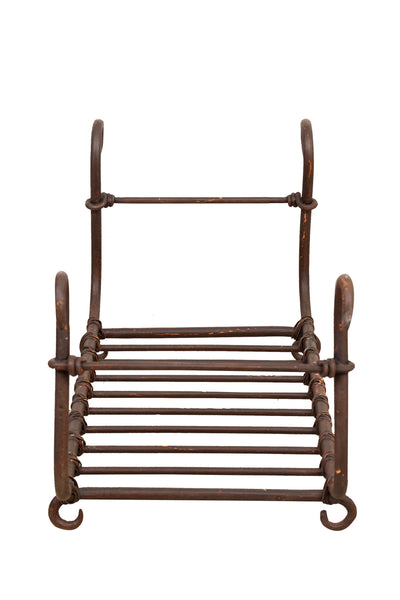 Biscottini Portalegna in ferro battuto lavorato a mano L92XPR45XH44 cm Comodo pratico