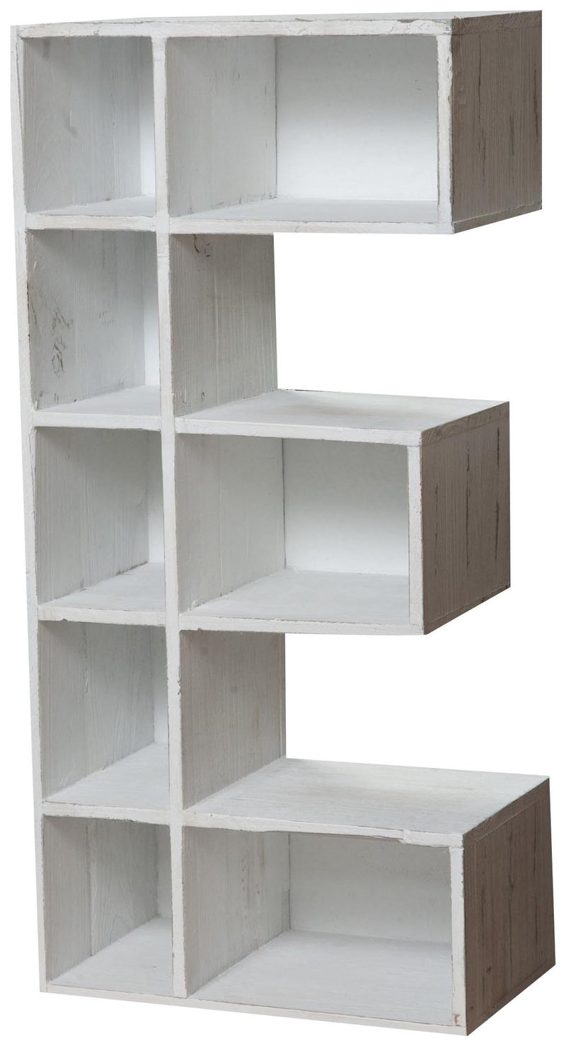 Biscottini Bacheca a forma di lettera E in legno bianco anticato L30xPR18xH63 cm Offerta