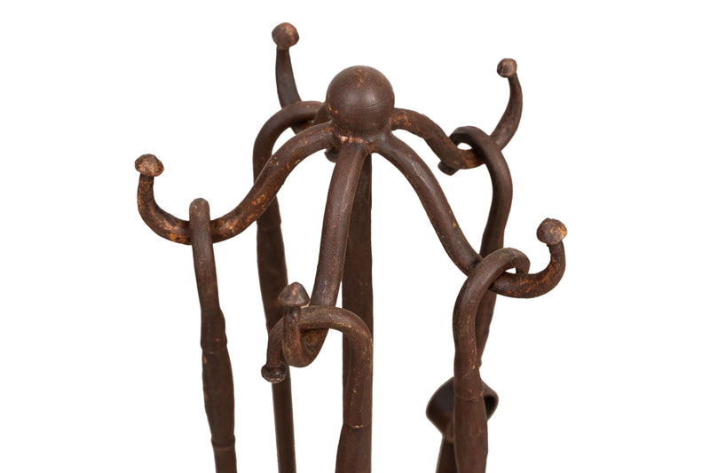 Biscottini Set attrezzi da camino in ferro L20XPR20XH83 cm