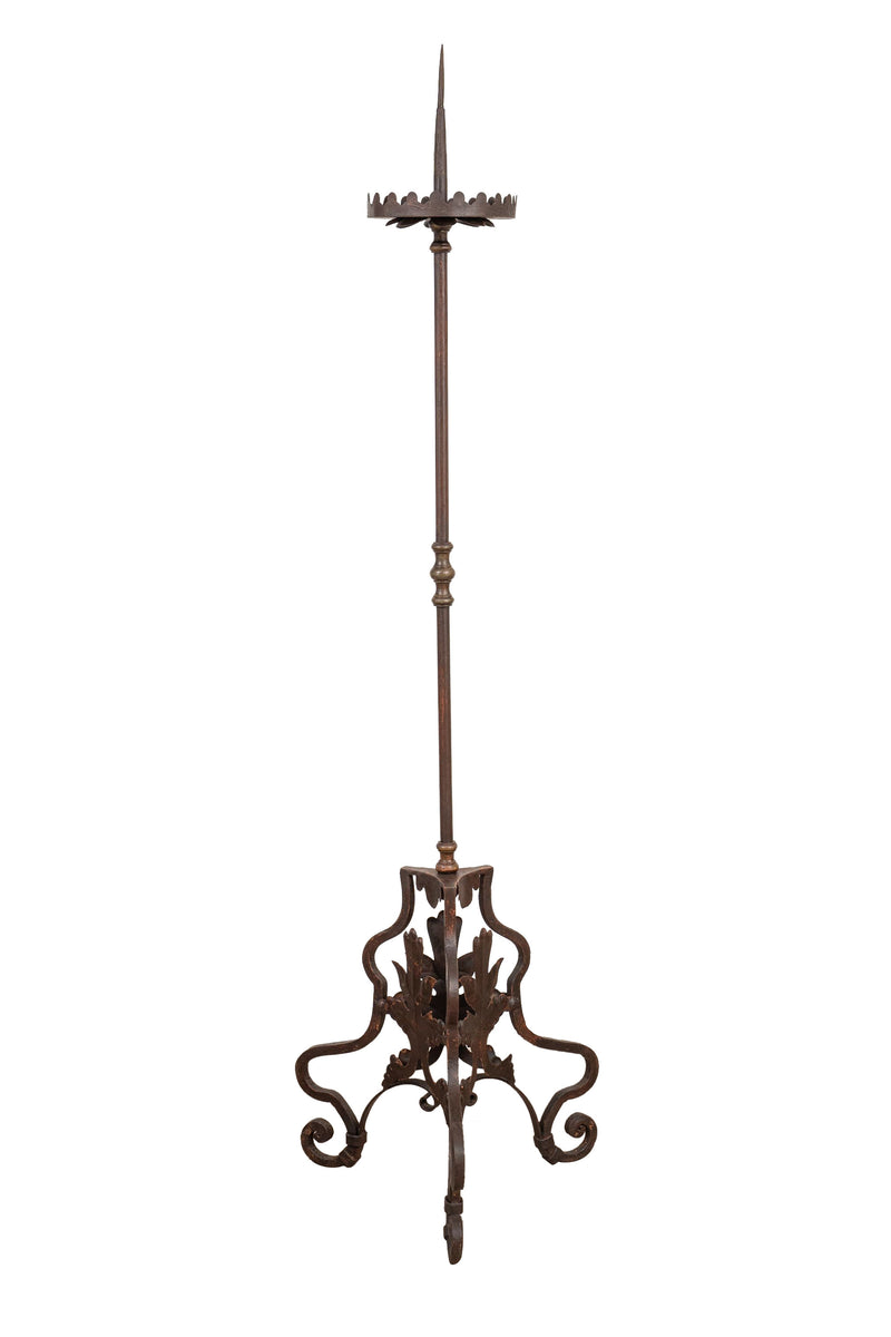 Biscottini Candeliere a piantana in ferro battuto lavorato a mano finitura L50XPR50XH185 cm