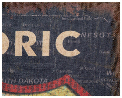 Biscottini Stampa 'ROUTE 66' su tela in juta grezza anticata L45xPR1,9xH60 cm dimensioni