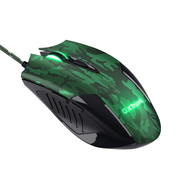 Kit Gaming Mouse GXT 781 Rixa con Tappetino trama mimetica - 2 in 1 - Illuminazione Led - Usb
