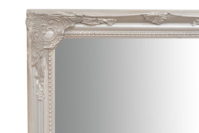 Biscottini Specchio Specchiera da parete e appendere verticale/orizzontale L35xPR4xH82 cm finitura argento anticato
