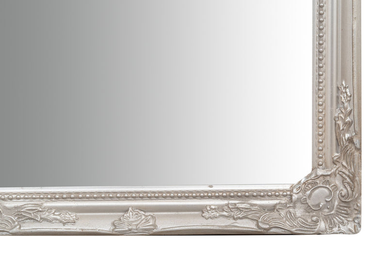 Biscottini Specchio Specchiera da parete e appendere verticale/orizzontale L35xPR4xH82 cm finitura argento anticato