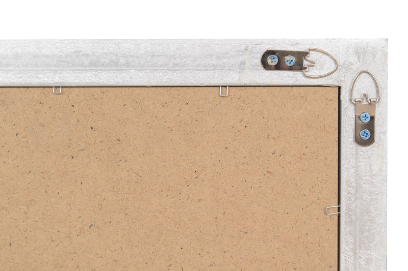 Biscottini Specchio Specchiera da parete e appendere verticale/orizzontale L35xPR4xH82 cm finitura argento anticato