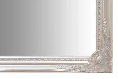 Biscottini Specchio Specchiera da parete e appendere verticale/orizzontale L60xPR4xH90 cm finitura foglia argento anticato