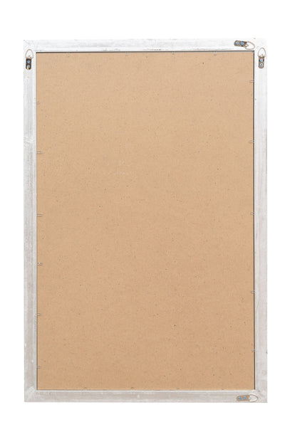 Biscottini Specchio Specchiera da parete e appendere verticale/orizzontale L60xPR4xH90 cm finitura foglia argento anticato