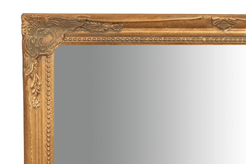 Biscottini Specchio Specchiera da parete e appendere verticale/orizzontale L50xPR4xH140 cm finitura foglia oro anticato