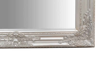 Biscottini Specchio Specchiera da parete e appendere verticale/orizzontale L60xPR4xH90 cm finitura foglia argento anticato