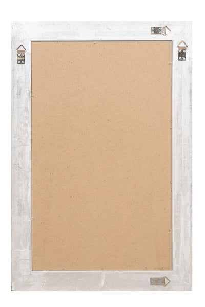 Biscottini Specchio Specchiera da parete e appendere verticale/orizzontale L60xPR4xH90 cm finitura foglia argento anticato