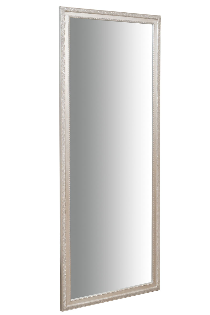 Biscottini Specchio Specchiera da parete e appendere verticale/orizzontale L72xPR4xH180 cm finitura foglia argento anticato