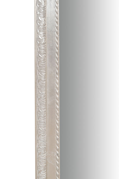 Biscottini Specchio Specchiera da parete e appendere verticale/orizzontale L72xPR4xH180 cm finitura foglia argento anticato