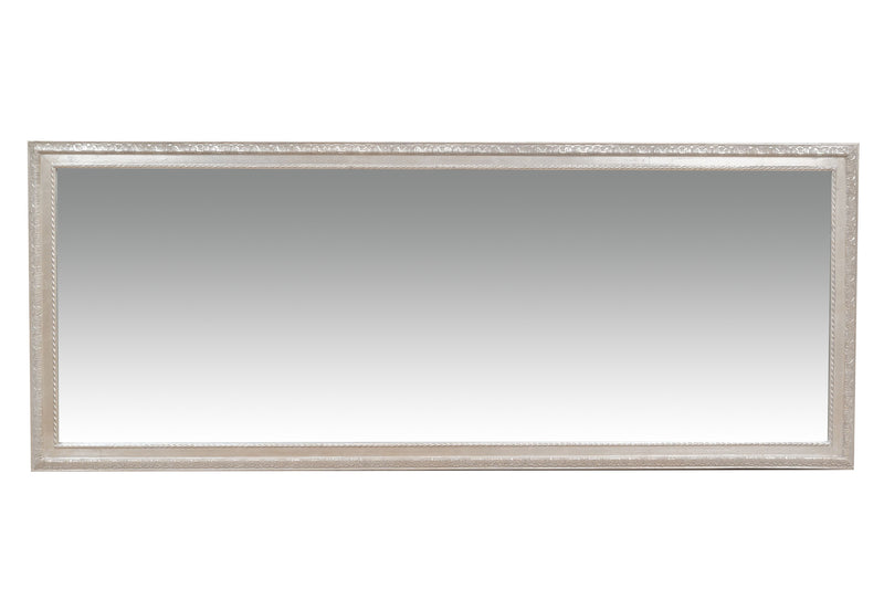 Biscottini Specchio Specchiera da parete e appendere verticale/orizzontale L72xPR4xH180 cm finitura foglia argento anticato