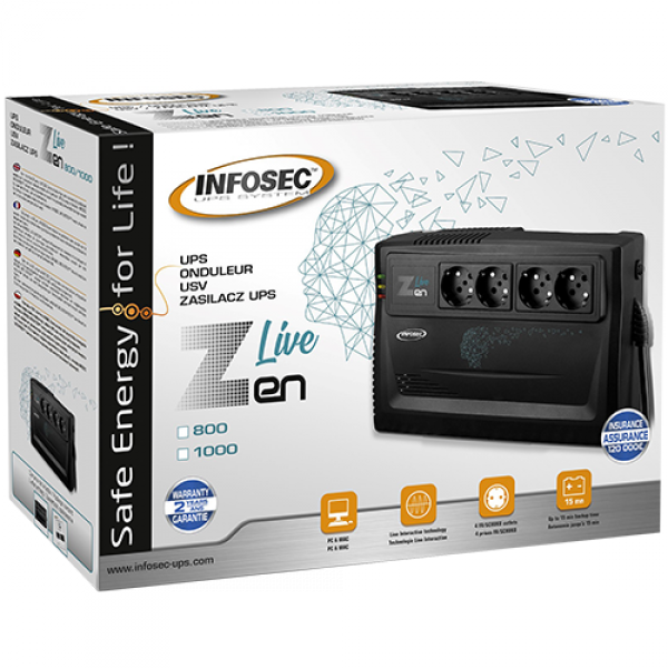 Gruppo di continuità UPS 1000VA con 4 prese Line Interactive