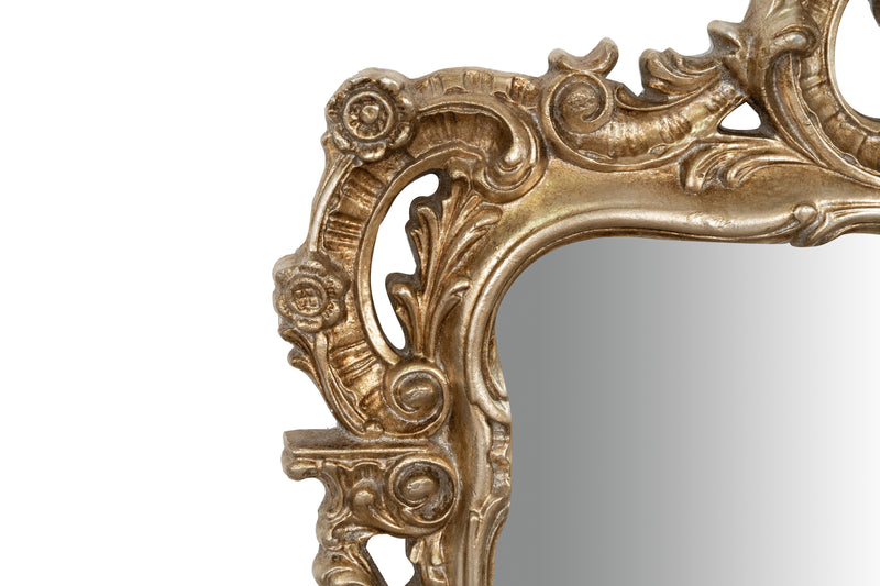 Biscottini SPECCHIERA DA PARETE IN LEGNO FINITURA FOGLIA ARGENTO ANTICO MADE IN ITALY