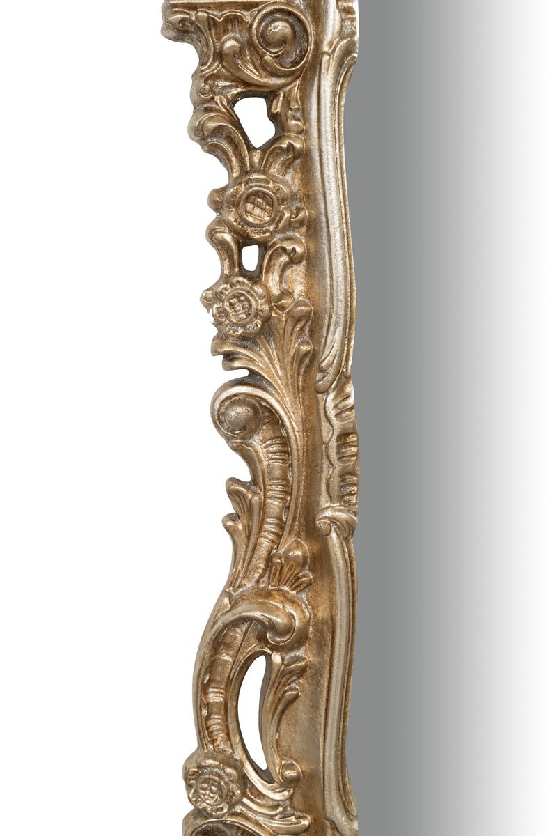 Biscottini SPECCHIERA DA PARETE IN LEGNO FINITURA FOGLIA ARGENTO ANTICO MADE IN ITALY