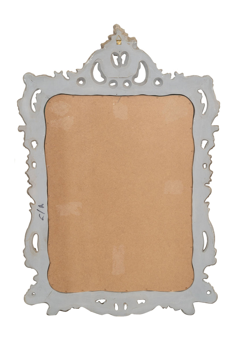 Biscottini SPECCHIERA DA PARETE IN LEGNO FINITURA FOGLIA ARGENTO ANTICO MADE IN ITALY
