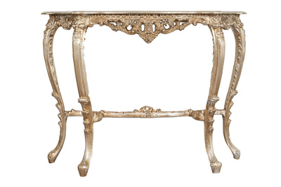 Biscottini CONSOLLE IN LEGNO FINITURA FOGLIA ARGENTO ANTICATO MADE IN ITALY dimensioni