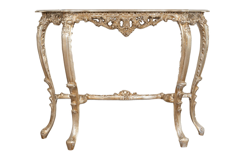 Biscottini CONSOLLE IN LEGNO FINITURA FOGLIA ARGENTO ANTICATO MADE IN ITALY dimensioni