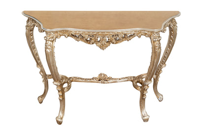 Biscottini CONSOLLE IN LEGNO FINITURA FOGLIA ARGENTO ANTICATO MADE IN ITALY dimensioni