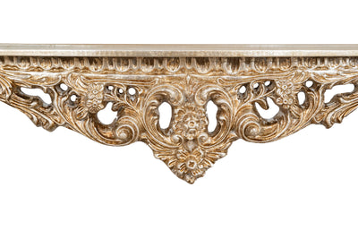 Biscottini CONSOLLE IN LEGNO FINITURA FOGLIA ARGENTO ANTICATO MADE IN ITALY dimensioni