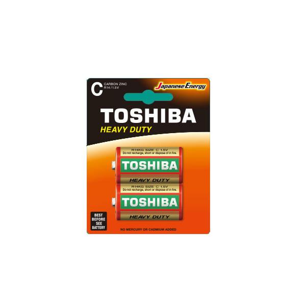 Batteria Zinco Toshiba R14 Heavy Duty Size C - 1/2 Torcia - 1.5v - 2 Pezzi