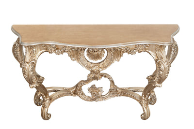 Biscottini CONSOLLE IN LEGNO FINITURA FOGLIA ARGENTO ANTICATO MADE IN ITALY dimensioni